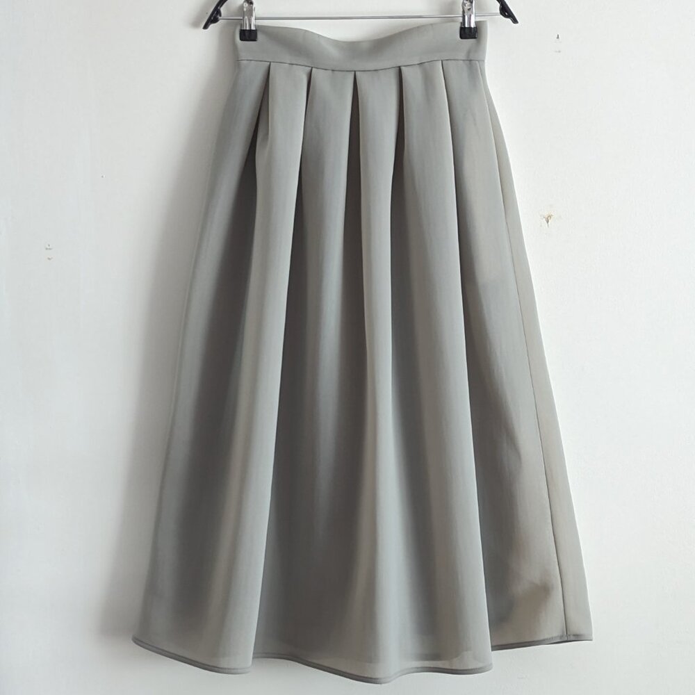 Emporio Armani Gray Puff Pleated Midi Skirt Italy 6